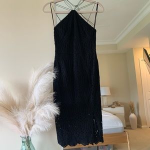 Beautiful black fitted floral cut out dress